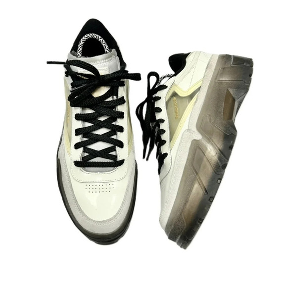 Reebok X Cardi B Club C sneakers shoes in Chalk & black size 9 Eur 40 - Picture 1 of 7